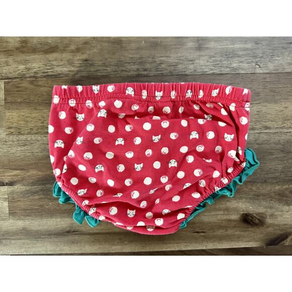 Matilda Jane Make Believe Santa’s Helper Cats Red Green Knit Diaper Cover 12/18M - Picture 4 of 4
